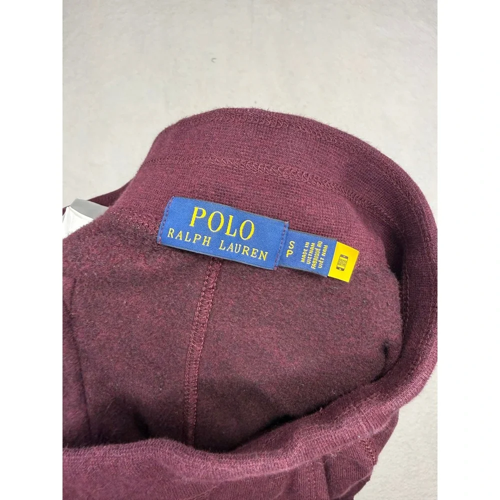 Polo Ralph Lauren Mens Burgundy Fleece Sweatpants Drawstring Joggers Small SP